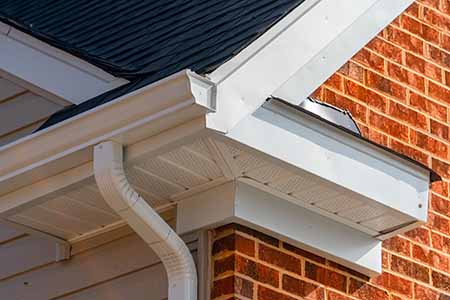 closeup of white kstyle seamless gutters